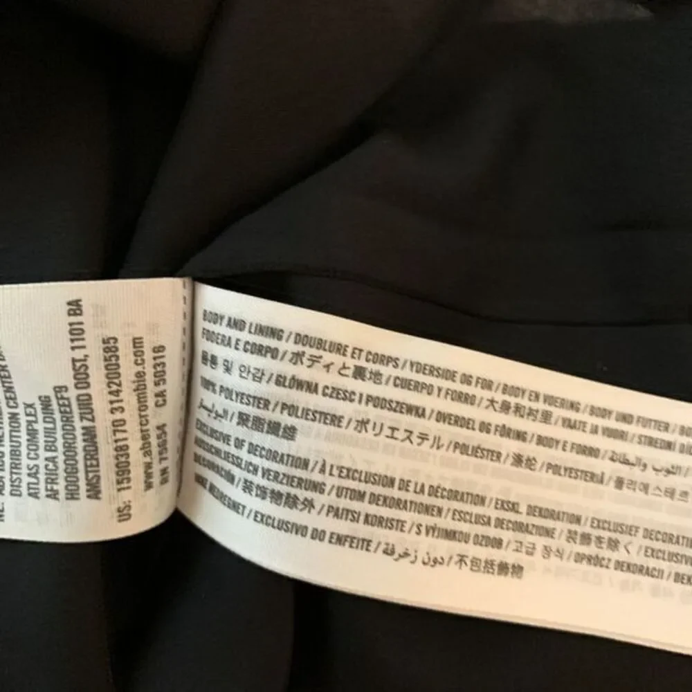 Abercrombie & Fitch Dress Size Medium Black Pleated Maxi‎ Chevron Hem Sleeveless